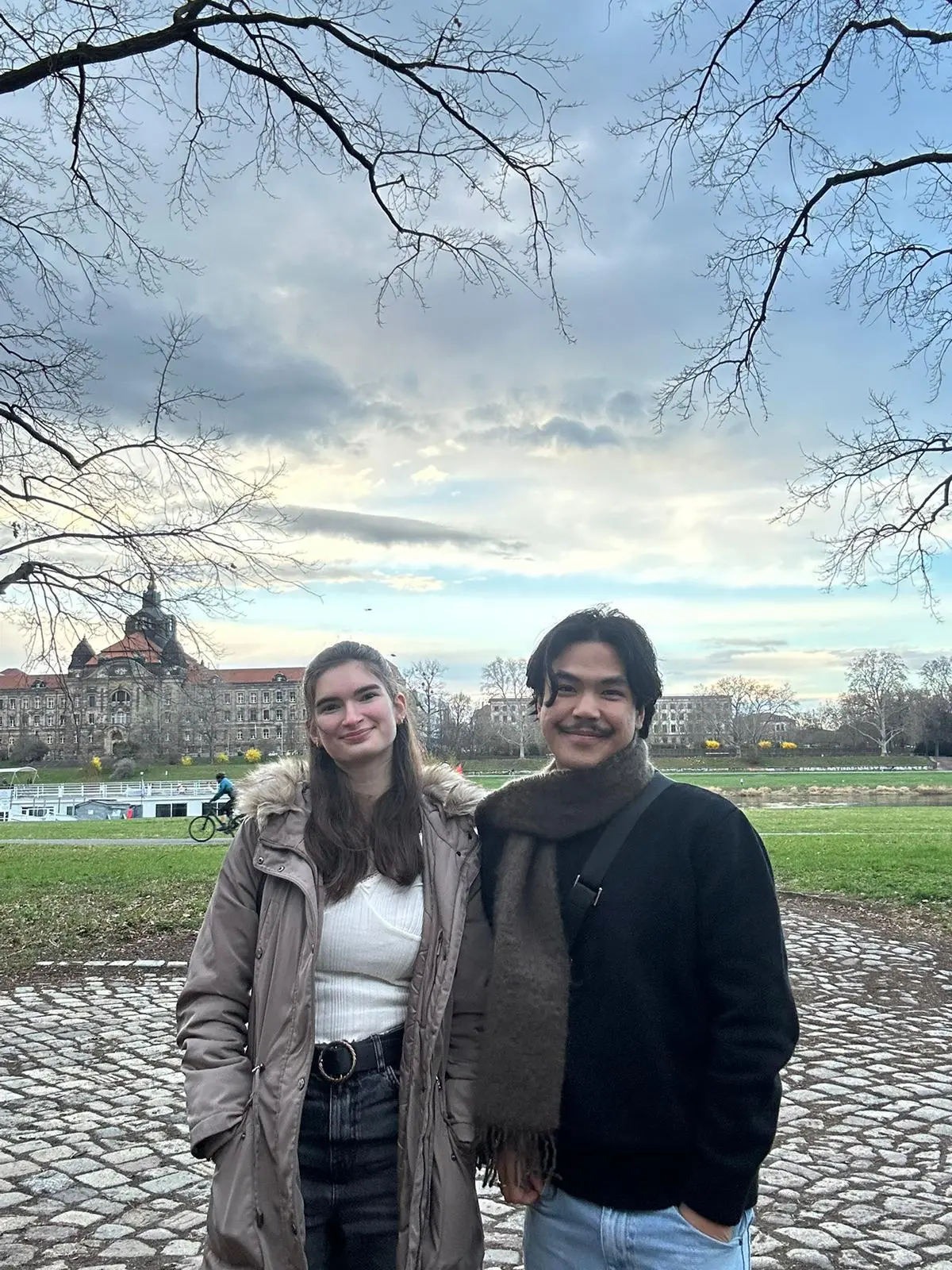 Stanley and Kaitlin in a field