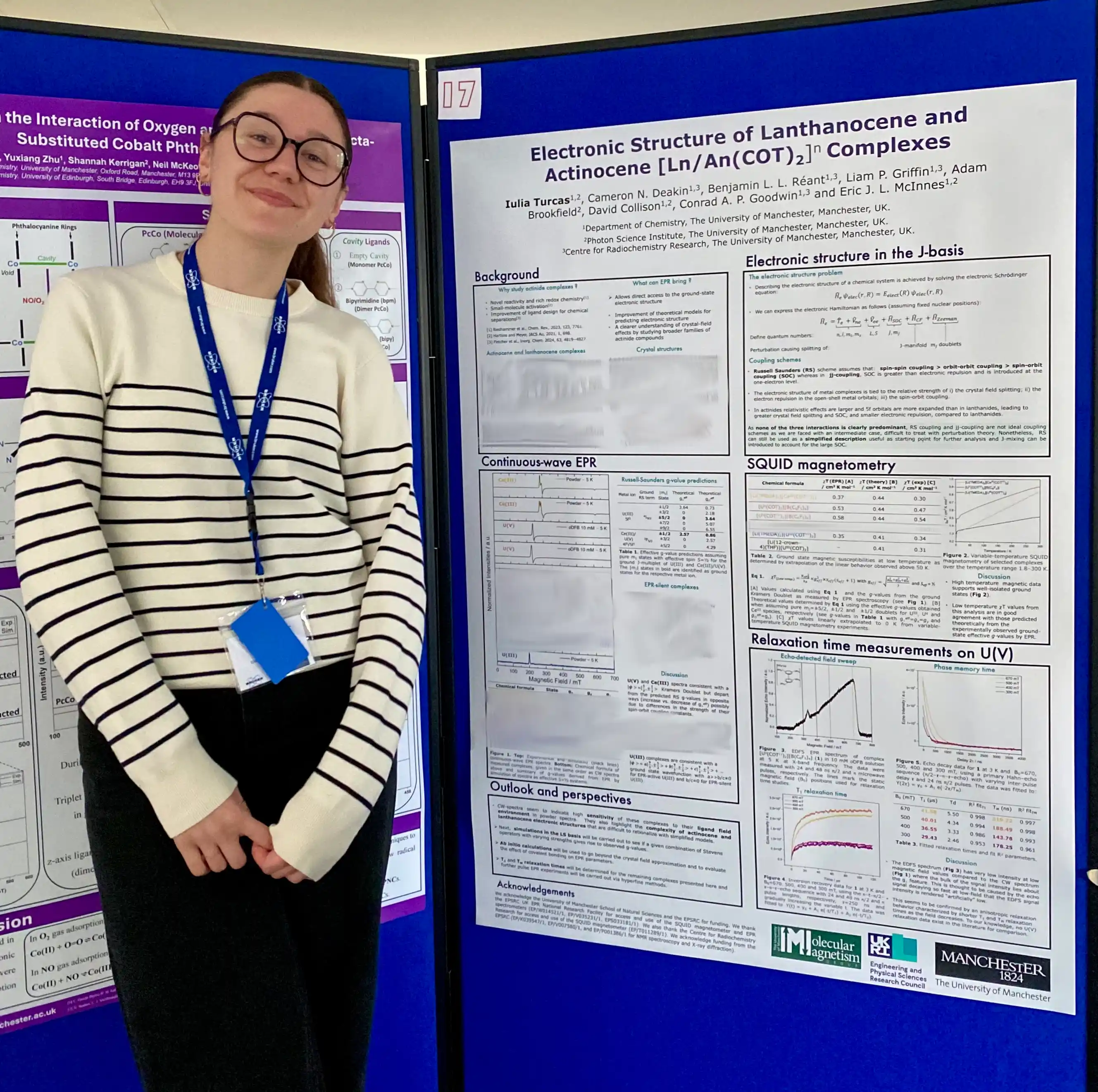 Iulia in front of her prize-winning poster